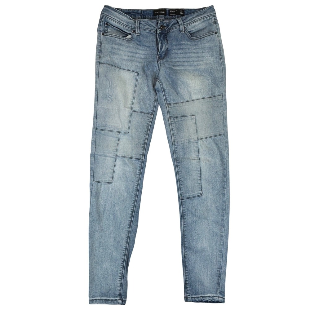 Ranbeeri Womens Skinny Patchwork Jeans Light Wash Blue Denim Size 7/30 Mid Rise